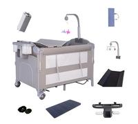 Sianldcone Lettino da Campeggio per Bambini con Fasciatoio, Altezza Regolabile Culla da Campeggio, Pieghevole e Mobile Lettino Bambino 0-3 Anni, Comodo e Robusto Baby Bed (6602 Grey without Net)