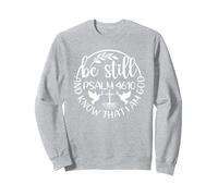 Siate Fermi e sappiate Che io Sono Dio x Salmo Felpa, Unisex per Adulti, Grigio Melange, L