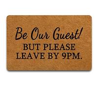Siate Nostri Ospiti Ma Vi Preghiamo Di Andarvene Entro Le 21:00 Tappetino Antiscivolo Funny Zerbino Ingresso Scarpe Raschietto Zerbino Per Interno Porta Cucina 40 X 60Cm