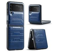 Sibada Custodia in pelle per Samsung Galaxy Z Flip4 5G Custodia con Cerniera Di Connessione per Galaxy Flip 4 (2022) - Blu