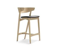Sibast Furniture No 7 Sgabello da Bar Rovere Oliato Bianco e Pelle Nero