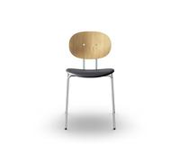 Sibast Furniture Piet Hein Sedia da Pranzo in Legno di Quercia Cromo e Pelle Nero