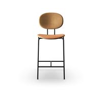 Sibast Furniture Sgabello da Bar Piet Hein Pelle Nero Cognac