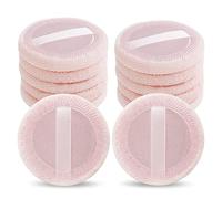 Sibba 12 Pezzi Sciolti Cipria Soffio Rosa Cotone Pastiglie Viso Corpo Trucco Velluto Con Applicatore Nastro Impostazione Rotondo Ombretto Correttore Cosmetici Spugna