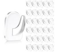 Sibba 30 Ganci Adesivi Trasparenti da Parete per Appendere Riutilizzabili Resistenti In Acrilico con Adesivo Che Non Lascia Segni per Cucina Bagno Camera da Letto Ufficio
