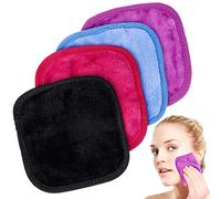 Sibba 4 Panni per Il Trucco Riutilizzabili In Morbida Microfibra per Il Viso per Il Viso per La Pulizia Degli Occhi Rimuovere I Lobi Cosmetici