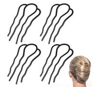 Sibba 4 pettini per capelli da donna, forcine per capelli, stile vintage, accessori per capelli, a forma di U, accessori per capelli a forma di U, accessori per capelli (nero)