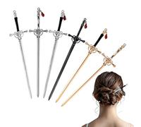 Sibba 6 bastoncini per capelli stile antico spada bacchette per capelli in stile cinese forcine per capelli vintage clip a fiore retrò fermagli classici lunghi dritti corno forcine per chignon capelli