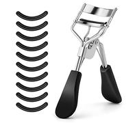 Sibba Bigodino Professionale per Ciglia con 10 Cuscinetti di Ricambio In Silicone Extra per Donne e Ragazze Senza Pizzicare O Tirare Adatto a Tutte le Forme Degli Occhi (Argento)