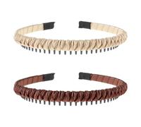 Sibba Fasce per capelli a zig zag da donna, 2 pezzi, antiscivolo, con pettine, fascia comoda, strumento per lo styling dei capelli da donna