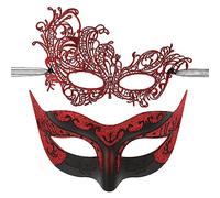 Sibba Mascherine Coppie 2 Pezzi Veneziano Costume Halloween Maschera per Gli Occhi Di Pizzo Maschere Gli Occhi Delle Donne e Degli Uomini Bellissime Mardi Maschera Teatrale