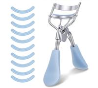 Sibba Piegaciglia professionale per ciglia con 10 cuscinetti di ricambio in silicone extra per donne e ragazze, non pizzicano o tirano adatto per ciglia curve tutte le forme degli occhi (blu)