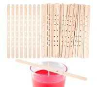 Sibba Portacandele In Legno 50 Pezzi Dispositivo di Centraggio per Stoppini per Candele Barre Multiwick Clip per Bastoncini Di Cera Grandi Supporti per Stoppini per Fai Da Te