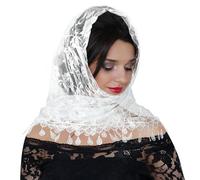 Sibba Triangolo Velo Pizzo Capo Coprire Cappella Sciarpa Ricamo Copricapo Grace Veli Da Sposa Eleganza Tulle Bianco Taglia Normale