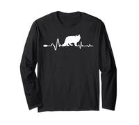 Siberian Cat Heartbeat Funny Kitten for Cats Lovers Maglia a Manica