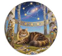 Siberian Forest Cat Rundes 1000 Puzzle Animals Rundes Puzzle Familienpuzzle Stressabbau-Spielzeug Für Erwachsene Kinder Einzigartiges Herausforderungsspiel 1000pcs (67.5x67.5cm)