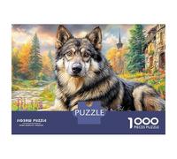 Siberian Huskies Puzzle 1000 Pezzi Wolf in Enchanted Forest Idea Regalo Puzzle Perfetta, Puzzle Ecologico E Rilassante Per Adulti E Momenti in Famiglia 52x38cm/1000pcs
