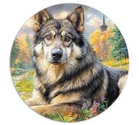 Siberian Huskies Puzzle Rotondo 1000 Pezzi Puzzle Puzzle Bambini Ifficile E Impossibile Per Adulti Idea Regalo Per Lei O Lui Rotonda 1000pcs (67.5x67.5cm)