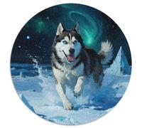 Siberian Husky 1000 Pezzi Di Puzzle Rotondo Classico Pet Dog Jigsaw Giocattolo Educativo Per Famiglia 1000pcs (67.5x67.5cm)