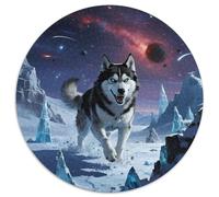 Siberian Husky 1000 Pezzi Di Puzzle Rotondo Classico Pet Dog Jigsaw Regali Antistress Per Adulti E Bambini 1000pcs (67.5x67.5cm)