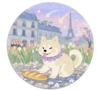 Siberian Husky 1000 Pezzi Di Puzzle Rotondo Creativo Pet Dog Jigsaw Giocattolo Difficile E Impossibile Per Adulti E Bambini 1000pcs (67.5x67.5cm)