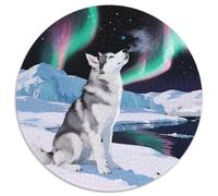 Siberian Husky 1000 Pezzi Di Puzzle Rotondo Creativo Pet Dog Jigsaw Regali Difficile E Impossibile Per Adulti E Bambini 1000pcs (67.5x67.5cm)