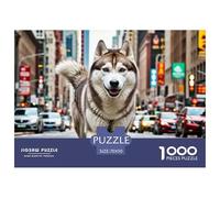 Siberian Husky 1000 Pezzi Puzzle Idea Regalo Per Lei O Lui Puppy Per Adulti Qualità Premium Sfide Extra Divertenti Intrattenimento Creativo 70x50cm/1000pcs