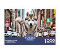 Siberian Husky 1000 Pezzi Puzzle Regalo Creativo Per Il Relax Puppy Per Adulti A Partire Dai 14 Anni Confezione Di Alta Qualità Sfide Extra Divertenti Intrattenimento Creativo 38x26cm/1000pcs