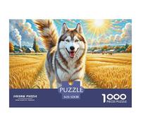 Siberian Husky 1000 Pezzi Puzzle Regalo Creativo Per Il Relax Puppy Per Adulti Qualità Premium Sfide Extra Divertenti Intrattenimento Creativo 52x38cm/1000pcs
