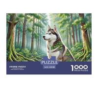 Siberian Husky 1000 Pezzi Puzzle Romantico Regalo Puppy Per Adulti Confezione Di Alta Qualità Sfide Extra Divertenti Intrattenimento Creativo 52x38cm/1000pcs