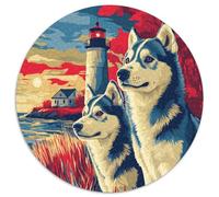 Siberian Husky 1000 Pezzi Rotonda Puzzles Per Adulti Rotondo Ecofriendly Multicolore Creativo Decompressione E Regalo Idea Regalo 1000pcs (67.5x67.5cm)