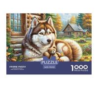 Siberian Husky 1000 Pieces Jigsaw Puzzles For Adults Challenging Game Stress Relieving Entertainment Exercise The Memory of The Brain for The Whole Family, Gifts for Women, Gifts for Men 70x50cm/1000