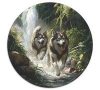 Siberian Husky 1000 Pieces Jigsaw Puzzles For Adults Family Challenge Toys Stress Relieving Entertainment Cultivate The Spirit of Teamwork for Men, Women, Elders, Seniors 1000pcs (67.5x67.5cm)