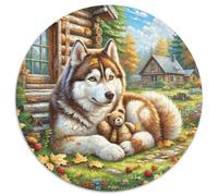Siberian Husky 1000 Pieces Jigsaw Puzzles For Adults Family Challenge Toys Stress Relieving Entertainment Exercise The Memory of The Brain for Adults And Kids, Age 12 Years Up 1000pcs (67.5x67.5cm)