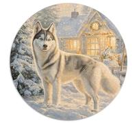 Siberian Husky 1000 Pieces Round Puzzle Jigsaw Ladies Birthday Gift Reative Puzzles Per La Decorazione Delle Pareti For Children 1000pcs (67.5x67.5cm)
