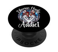 Siberian Husky Addict Cane Mamma Puppy Colorful Pet Fur Baby PopSockets PopGrip Adesivo