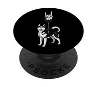 Siberian Husky Cane Mushing Cool Retro Vintage 90s Alt Metal PopSockets PopGrip Adesivo