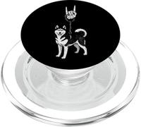 Siberian Husky Cane Mushing Cool Retro Vintage 90s Alt Metal PopSockets PopGrip per MagSafe