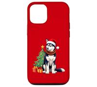 Siberian Husky cane, Natale, cappello di Babbo Natale Custodia per iPhone 12/12 Pro