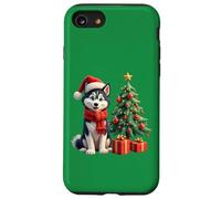 Siberian Husky cane, Natale, cappello di Babbo Natale Custodia per iPhone SE (2020) / 7/8