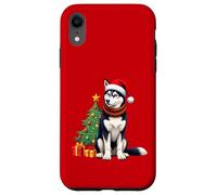 Siberian Husky cane, Natale, cappello di Babbo Natale Custodia per iPhone XR