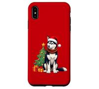 Siberian Husky cane, Natale, cappello di Babbo Natale Custodia per iPhone XS Max