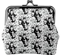 Siberian Husky con fiocchi di neve, portamonete da donna in pelle, piccolo portamonete con chiusura a lucchetto a bacio e fibbia portafoglio per ragazza regalo, Come nella foto, Taglia unica,
