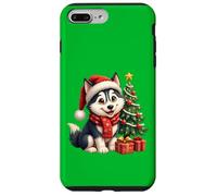 Siberian Husky cucciolo di cane, Natale, cappello di Babbo Natale Custodia per iPhone 7 Plus/8 Plus