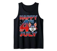 Siberian Husky Dog American Flag Glasses Happy 4th of July Canotta