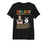 Siberian Husky Dog Dad Definition for Daddy Fathers Day Maglietta Premium