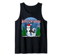 Siberian Husky Dog Merry Christmas Santa Hat Funny Xmas Canotta