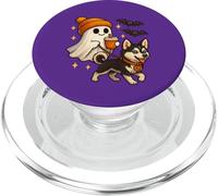 Siberian Husky Halloween Ghost Walking Husky Dog PopSockets PopGrip per MagSafe