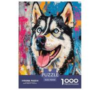 Siberian Husky Jigsaw Puzzle Impossibili 1000Pcs Decorazione Per La Casa. Rilassamento E Intelligence Per Adulti E Ragazzi Da 14 Anni 70x50cm/1000pcs
