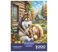 Siberian Husky Jigsaw Puzzle Impossible 1000 Pezzi Decorazione Per La Casa. Rilassamento E Intelligence Per Adulti E Ragazzi Da 14 Anni 70x50cm/1000pcs